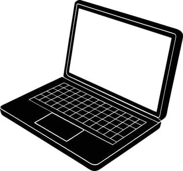 Laptop silhouette illustration vector