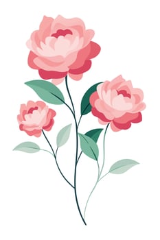 Elegant Pink Roses, Floral Bouquet, Spring Blooms, Nature Illustration vector