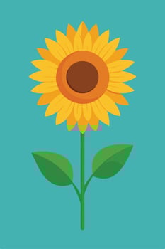 Vibrant Yellow Sunflower Bloom, Summer Flower, Natures Beauty vector