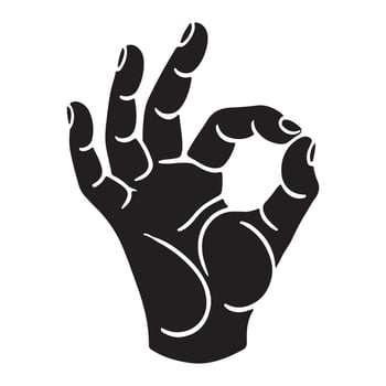 Silhouette Hand Gesture OK Sign Illustration vector