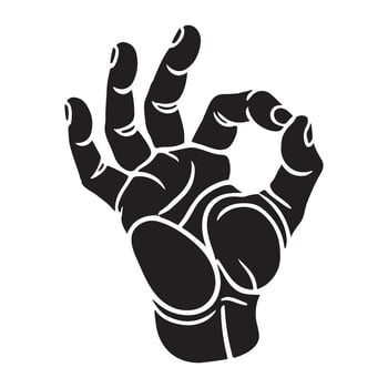 OK Hand Gesture Silhouette Illustration vector