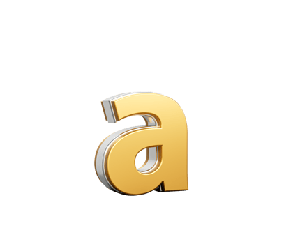 Shiny Golden Small Letter a Gleams With Its Sleek Modern Design With Sharp Edges 3D Illustration png