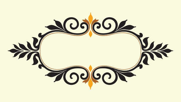 Elegant floral frame design in black and gold on a light background, perfect for invitations and announcements vector