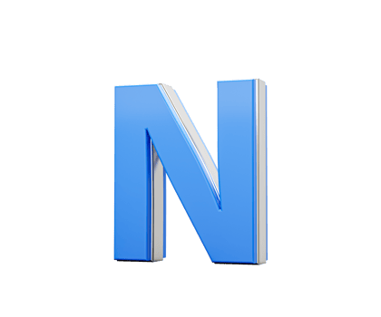 Blue Capital Letter N Gleams With Its Sleek Modern Design Bold Font With Sharp Edges 3D Illustration png