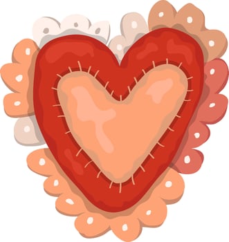 Valentine's day greeting card with heart. Boho heart illustration. vector