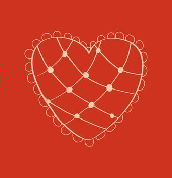 Valentine's day greeting card with heart. Heart decor. Line art. vector
