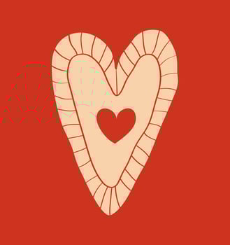 Valentine's Day card with heart. Heart illustration. vector