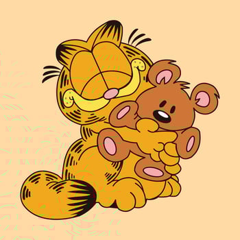 Garfield The Cat Hugging Teddy Bear vector