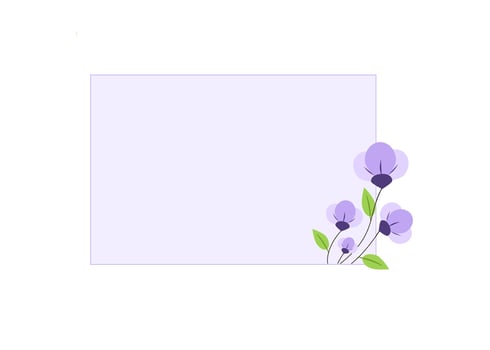 A purple flower with a square frame on a white background vector