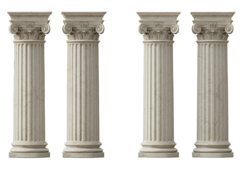 ancient greek column isolated on black background png