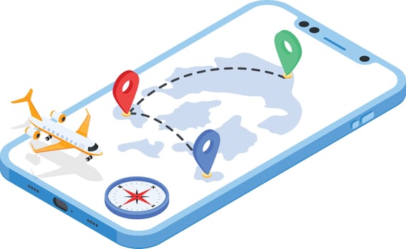 Global Travel App Concept vector