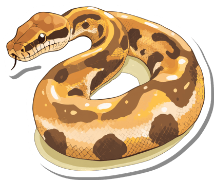 A Coiled Golden Python Displays Its Beautiful Scales png