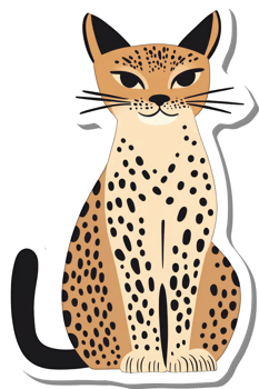 A Spotted Cat Sitting Calmly And Serene png