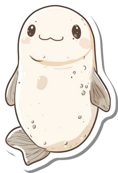 Adorable Cartoon Fish Character Design Illustration png