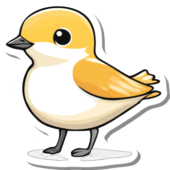 Adorable Yellow Bird Cartoon Illustration png