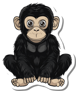 Adorable Baby Chimpanzee Sitting Down png