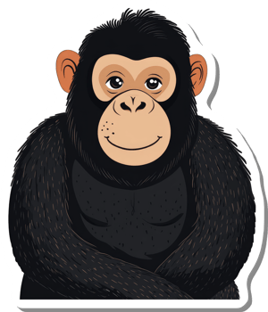 Happy Chimpanzee Portrait Smiling Calmly png