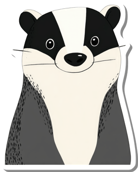 A Cute Cartoon Badger Facing Forward png
