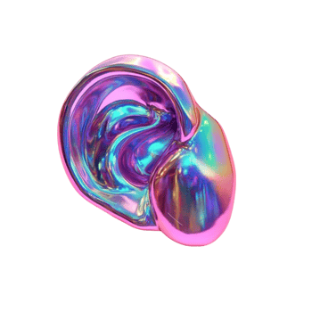 Colorful Fluid Sculpture with Metallic Finish png