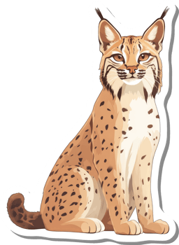 A Spotted Lynx Sitting Calmly Posing For The Camera png