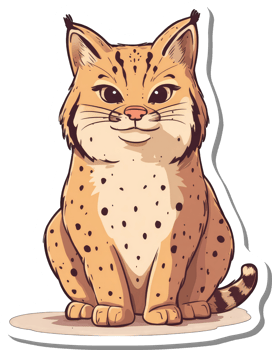 Adorable Bobcat Sitting Calmly and Contentedly png