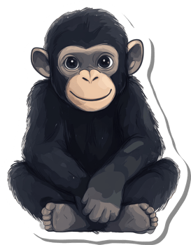 Adorable Baby Chimpanzee Sitting Contentedly png