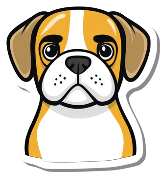 Adorable Cartoon Dog Portrait Shows Sweet Expression png