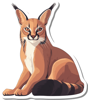 A Caracal Cat Sitting Calmly and Gracefully png