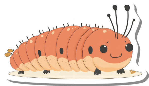 Adorable Cartoon Caterpillar Crawls Happily Along png