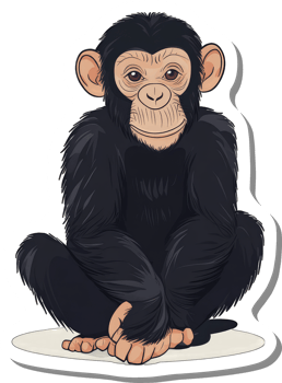 Adorable Young Chimpanzee Sitting Peacefully png