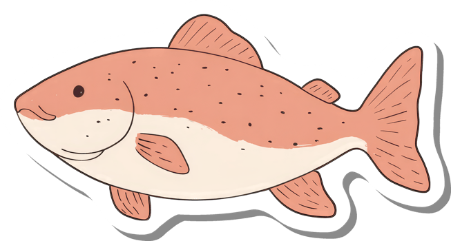 Adorable Cartoon Fish Illustration Design png