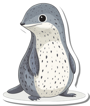 Adorable Spotted Seal Pup Cartoon Illustration png