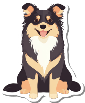 Adorable Black And Tan Dog Sitting Happily png