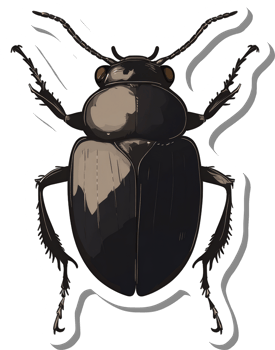 Detailed Illustration Of A Dark Colored Beetle png
