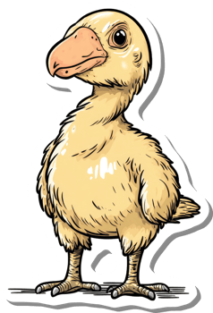 Adorable Baby Dodo Bird Cartoon Illustration png