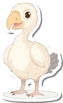 Adorable White Dodo Bird Illustration Cartoon png