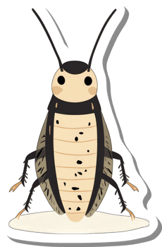 Illustrated Cockroach Shows Detailed Body Segments and Legs png