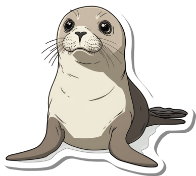 Adorable Seal Pup Sitting Calmly Observing png