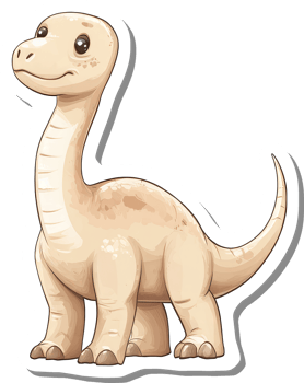 Adorable Cartoon Dinosaur Illustration Featuring A Gentle Giant png