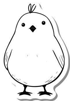 A Cute White Chick Illustration png