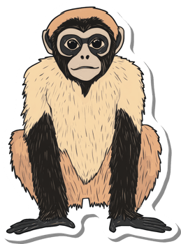 Adorable Beige Monkey Sitting Calmly png