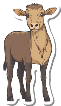 Adorable Young Brown Calf Standing Calmly png