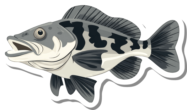 A Detailed Illustration Of A Spotted Freshwater Fish png
