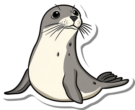 Adorable Cartoon Seal Poses For The Camera png
