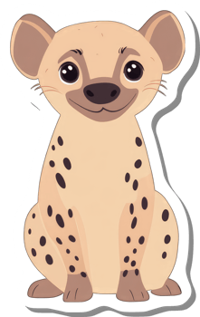Adorable Spotted Hyena Cub Sitting Calmly png