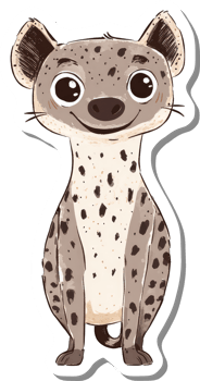 Adorable Spotted Hyena Cartoon Character Illustration png