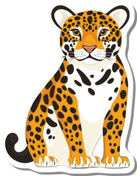 A Cute Cartoon Jaguar Sitting Calmly png