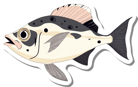 A stylized illustration of a unique fish species png