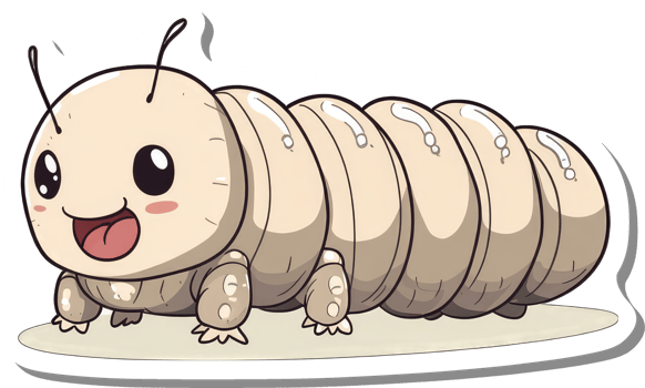 Adorable Cartoon Caterpillar Happy Smiling Creature png