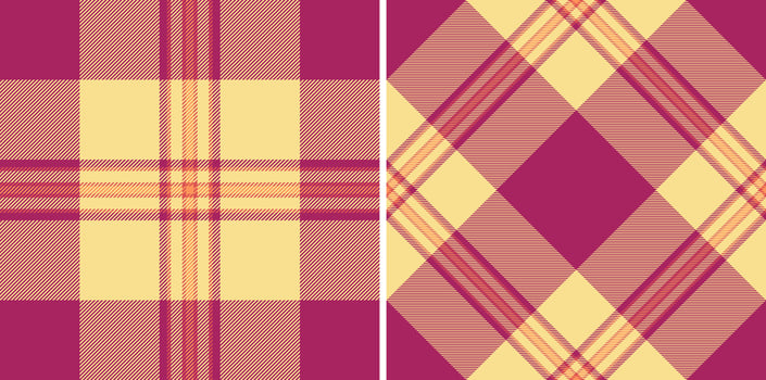 Plaid tartan texture of fabric textile with a pattern seamless check background. Set in gold colors. Elegant tablecloths for special occasions. vector